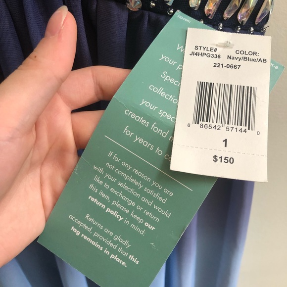 NWT Strapless Ombré Prom Gown - Picture 6 of 7